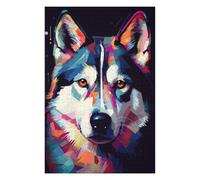 Puzzles 75x50cm/1000pcs pour Adultes Siberian Husky Abstract Puzzles pour Adultes, Jouets À Monter Soi-même, Cadeaux pour Femmes (Anniversaire, Noël) 75x50cm/1000pcs