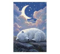 Puzzles 75x50cm/1000pcs pour Adultes Sleeping Polar Bear Night Sky Puzzle Adulte, Jeu De Réflexion, Décoration Intérieure, Défi À Relever 75x50cm/1000pcs