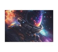 Puzzles 75x50cm/1000pcs pour Adultes Space Explorer Astronaut in Cosmic Background Puzzles pour Adultes Jeux Relaxants Découpe De Précision Stimule Le Cerveau 75x50cm/1000pcs