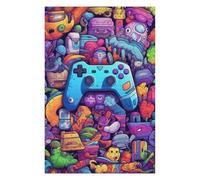 Puzzles 75x50cm/1000pcs pour Adultes Vibrant Gaming Controller Illustration Casse-têtes pour Adultes Jeu Manuel Assemblage De Motifs Cadeaux De Noël Et d'anniversaire 75x50cm/1000pcs