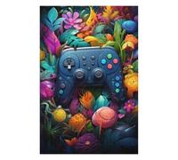 Puzzles 75x50cm/1000pcs pour Adultes Video Game Controller in A Floral Paradise Casse-têtes pour Adultes Jeu Manuel Assemblage De Motifs Cadeaux De Noël Et d'anniversaire 75x50cm/1000pcs
