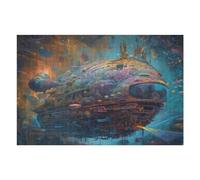 Puzzles 75x50cm/1000pcs pour Adultes Whimsical Floating Spaceship in A Fantasy Universe Puzzles pour Adultes Jeux Relaxants Découpe De Précision Stimule Le Cerveau 75x50cm/1000pcs