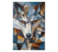 Puzzles 75x50cm/1000pcs pour Adultes Wolf Oil Painting Puzzle pour Adultes Jeu Manuel Décoration Murale Cadeau d'anniversaire Unique 75x50cm/1000pcs