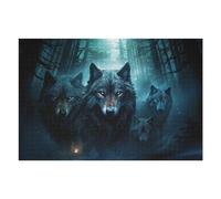 Puzzles 75x50cm/1000pcs pour Adultes Wolf Pack in Moonlit Forest Puzzles pour Adultes Jeux Relaxants Découpe De Précision Stimule Le Cerveau 75x50cm/1000pcs