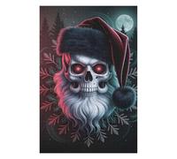 Puzzles 75x50cm/1000pcs Skull Santa with Red Eyes Casse-tête pour Adultes, Jeu De Réflexion, pour S'amuser en Famille, Cadeaux d'anniversaire Et De Noël Uniques 75x50cm/1000pcs