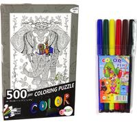 Puzzles à colorier 500 éléphants