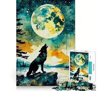Puzzles à Double Exposition Loup pour Adolescents 1000 pièces,Jeu de réflexion Amusant,Connexion Fluide et agréable,Une façon captivante de Passer Le Temps (38x26cm)