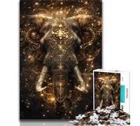 Puzzles à l'huile représentant des éléphants pour Adolescents, Jeu Stimulant et Familial avec des pièces de Formes aléatoires entièrement emboîtables (75x50cm)