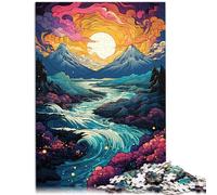 Puzzles à Offrir Le psychédélisme coloré de la péninsule de Sfeir 1000 Puzzles pour Adultes Puzzle en Bois comme Cadeaux pour Toute la Famille et Les (50x75cm)