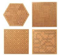 Puzzles à Plateau Fractal pour Adultes, Puzzle en Bois, défi Unique de Forme irrégulière/pensée inversée, pour Adultes Amateurs de Puzzle Familial 4 pcs
