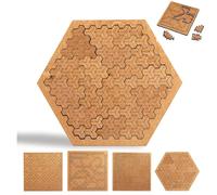 Puzzles à Plateau Fractal pour Adultes, Puzzle en Bois, défi Unique de Forme irrégulière/pensée inversée, pour Adultes Amateurs de Puzzle Familial B