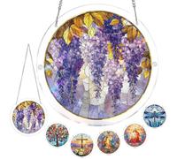 Puzzles Acryliques Suncatcher Fenêtre Suspendue, Attrape- pour Suspension de fenêtre, Suncatcher Puzzles Floral pourFenêtre, pour Décoration Jardin