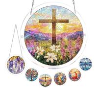 Puzzles Acryliques Suncatcher Fenêtre Suspendue, Attrape- pour Suspension de fenêtre, Suncatcher Puzzles Floral pourFenêtre, pour Décoration Jardin