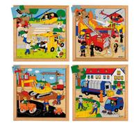 Puzzle Activités Dans La Rue: Le Lot De 4 Puzzles - Jeu Montessori