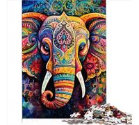 Puzzles Adult Jigsaw Puzzle 1000 Pieces Psychedelic Elephant Premium 100% Recycled Board for Adults Kids 14+ Relax Puzzles Games-Brain Teaser Puzzle 1000pcs(26x38cm)