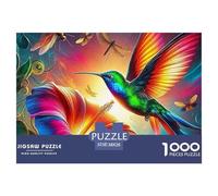 Puzzles Adulte ColibrisPuzzles 1000 Pièces Jeu Éducatif Qualité Supérieure 1000 Pièces Animal Theme Puzzles Cadeaux pour Les Mères pour Adultes Enfants 38x26cm/1000pcs