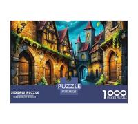 Puzzles Adulte CottagePuzzle 1000 Pièces Jeu Éducatif Puzzle Décoratif 1000 Pièces Medieval Streets Puzzles Cadeaux pour Hommes pour Adultes Enfants 38x26cm/1000pcs
