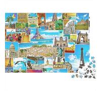 Puzzles Adulte Destinations de voyage1000 Pièces Défi Jouet Puzzle De Qualité Supérieure Puzzles Cadeaux pour Femmes pour Adultes Et Enfants À Partir De 12 Ans 52x38cm/1000pcs