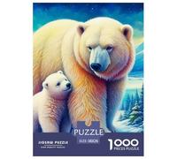 Puzzles Adulte Ours polaire1000 Pièces Jeu Éducatif Puzzle Décoratif Ice and Snow Animal Theme Puzzles Cadeaux pour Les Mères pour Adultes Et Enfants À Partir De 12 Ans 38x26cm/1000pcs