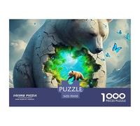 Puzzles Adulte Ours polaire1000 Pièces Jeu Éducatif Puzzle Décoratif Ice and Snow Animal Theme Puzzles Cadeaux pour Les Mères pour Adultes Et Enfants À Partir De 12 Ans 70x50cm/1000pcs