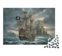 Puzzles Adulte Voiles de Navire piratePuzzles 1000 Pièces Jeu Éducatif Puzzle Décoratif Puzzles Cadeaux pour Femmes Adultes Et Enfants À Partir De 14 Ans 38x26cm/1000pcs