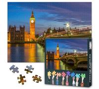 Puzzles Adultes 1000 Blocs, Puzzle Big Ben, Bâtiment du Parlement Britannique Jeux de Puzzle Adultes ou Jouets pour Amis Âgés 50 x 70 cm