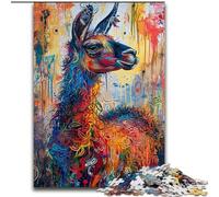 Puzzles Adultes 1000 pièces Alpaga Graffiti, Chaque pièce est Unique - Jeu Familial Stimulant pour Les 14 Ans (Taille 26x38cm)