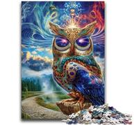 Puzzles Adultes 1000 pièces Animal Fantasy Owl 1000 pièces pour Adolescents, avec Affiche et fiche de Questions-réponses pour Les 14 Ans et Plus (50x75cm)