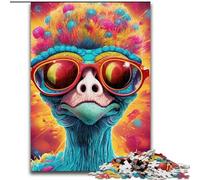 Puzzles Adultes 1000 pièces Art Animalier Puzzles Autruche pour Adultes Taille 50x75cm Cadeau Parfait pour la fête des mères, Les Anniversaires, Noël