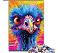 Puzzles Adultes 1000 pièces Art Animalier Puzzles d'autruche en Bois, Jeu Familial interactif, décoration d'intérieur DIY, Cadeau Stimulant 1000 pièces(50x75cm)