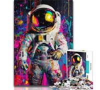 Puzzles Adultes 1000 pièces Astronaute psychédélique 1000 pièces pour Adultes, Design Dynamique et Unique Expérience de Puzzle relaxante et stimulante (Taille 75x50cm)