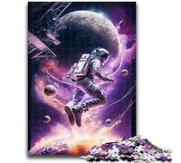 Puzzles Adultes 1000 pièces Astronautes Jouant au Basket-Ball pour 14+ Jeu de défi Unique Jeux en Famille Cadeaux d'anniversaire de Noël 38x26cm