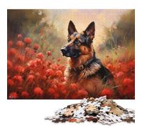 Puzzles Adultes 1000 pièces Berger Allemand en Bois Pop Puzzles pour Adultes Puzzles Casse-tête 1000 pièces (75 x 50 cm)