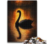 Puzzles Adultes 1000 pièces Black Swan pour 14 Ans et Plus Jeu de défi Unique Jeux de Famille Cadeaux d'anniversaire de Noël 50x75cm