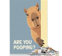 Puzzles Adultes 1000 pièces Capybara Qui Regarde, Fais-tu Caca ? Puzzles en Bois pour Adultes et Adolescents à partir de 12 Ans 1000 pièces (75 x 50 cm)