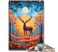 Puzzles Adultes 1000 pièces Cerf Animal Difficile 1000 pièces pour Adolescents, Anti-Stress Staycation Tue Le Temps Améliorer l'amour Entre Couples (26x38cm)