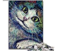 Puzzles Adultes 1000 pièces Chat Abstrait, à partir de 14 Ans, décoration d'intérieur, à Offrir en Cadeau à Toute la Famille (Taille 50x75cm)