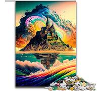 Puzzles Adultes 1000 pièces Château sur Une île, pour 14 Ans et Plus, pour s'amuser en Famille et Jouer Le Soir, Collection d'artistes, Beaux-Arts (Taille 50x75cm)