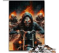 Puzzles Adultes 1000 pièces Chevalier Squelette en Bois, pour Les 14 Ans et Plus 50x75cm. Un Casse-tête Stimulant - Jouet Relaxant pour Adolescents.