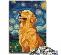 Puzzles Adultes 1000 pièces, Ciel étoilé Difficile, Golden Retriever, 1000 pièces pour Adolescents, Anti-Stress, Vacances à la Maison, Passe-Temps, améliore l'amour Entre Couples (50x75cm)