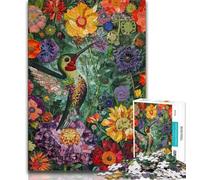 Puzzles Adultes 1000 pièces, Colibri Animal psychédélique, Puzzles Adultes, Jouets de Jeu stimulants, décoration Murale, Cadeaux d'anniversaire et de Noël Uniques (Taille 38x26cm)