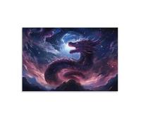 Puzzles Adultes 1000 Pièces ColoréesEspace du Dragon MythiqueDéfis Parfait Soie de Jeu Bricolage Maison Décoration Murale Cadeaux Noël Nouvel an Anniversaire 26x38cm