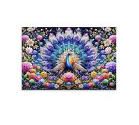 Puzzles Adultes 1000 Pièces ColoréesFantaisie Florale du paonDéfis Parfait Soie de Jeu Bricolage Maison Décoration Murale Cadeaux Noël Nouvel an Anniversaire 26x38cm
