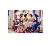 Puzzles Adultes 1000 Pièces ColoréesGoûter élégantDéfis Parfait Soie de Jeu Bricolage Maison Décoration Murale Cadeaux Noël Nouvel an Anniversaire 38x52cm