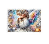Puzzles Adultes 1000 Pièces ColoréesPrière de l'ange de NoëlDéfis Parfait Soie de Jeu Bricolage Maison Décoration Murale Cadeaux Noël Nouvel an Anniversaire 38x52cm