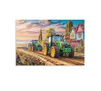 Puzzles Adultes 1000 Pièces ColoréesTracteurs sur Un Chemin de terre1000 Pièces, DIY Puzzle Classique pour Les Adultes et Les Enfants de Plus de 15 Ans 50x70cm