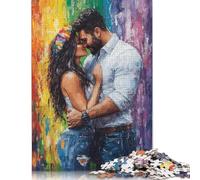 Puzzles Adultes 1000 pièces Couple Amoureux Puzzles en Papier pour Adultes Jeux de Puzzle durables Cadeaux d'halloween 1000 pièces (38 x 26 cm)