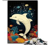 Puzzles Adultes 1000 pièces Dauphin Blanc, à partir de 14 Ans Chaque pièce est Unique Un Jeu Amusant et Stimulant pour Toute la Famille (Taille 50x75cm)
