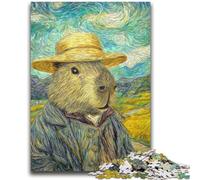 Puzzles Adultes 1000 pièces Difficiles Style Night Sky Capybara 1000 pièces pour Adolescents, Jouets de Jeu stimulants, décoration Murale, Cadeaux d'anniversaire et de Noël Uniques (75x50cm)