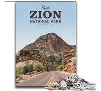 Puzzles Adultes 1000 pièces Difficiles Visite du Parc National de Zion, pour et à partir de 14 Ans Jouets éducatifs et éducatifs Jeux familiaux Cadeau d'anniversaire 75x100cm